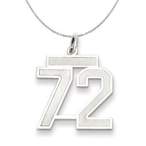 Sterling Silver, Jersey Collection, Medium Number 72 Necklace - 24 In